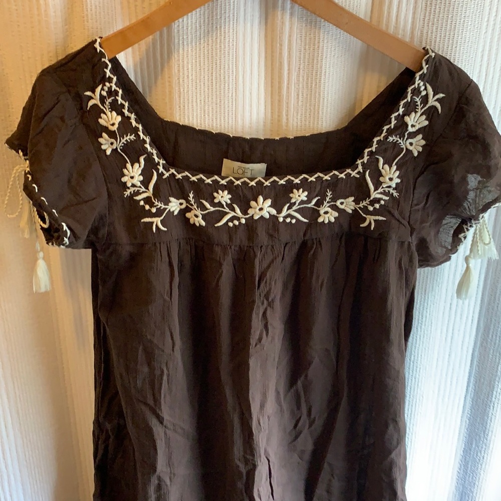 Embroidered swimsuit cover dress
